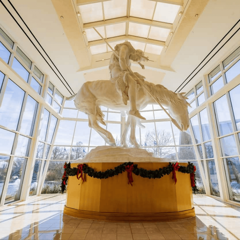 Oklahoma Museum installation of a horse sculpture representing movement and grace